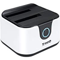 Tooq TQDS-802BW - Base de conexion Docking Station con Doble Bahia SATA para Discos de 2.5&quot- y 3.5&quot-- USB 3.0 y USB 2.0…